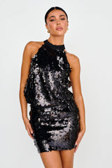 She's So LA Sequin Top Black