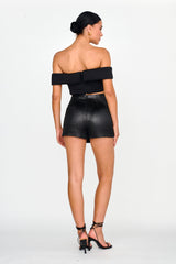 Game Changer Faux Wrap Shorts Black