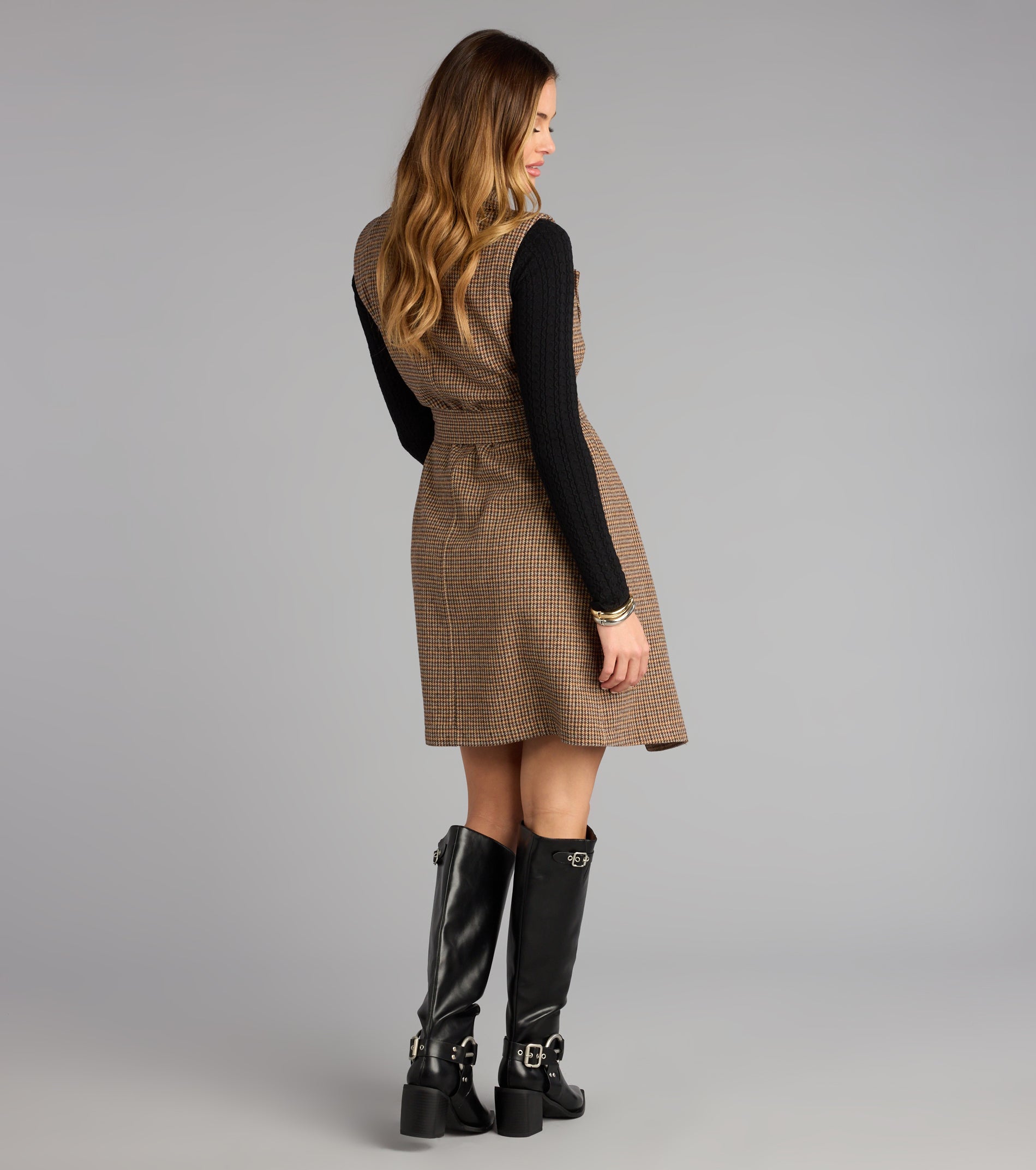 Checkmate Plaid Trench Vest