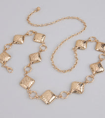Square Up Textured Chain Belt