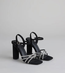 Glow Getter Twisted Rhinestone Heels