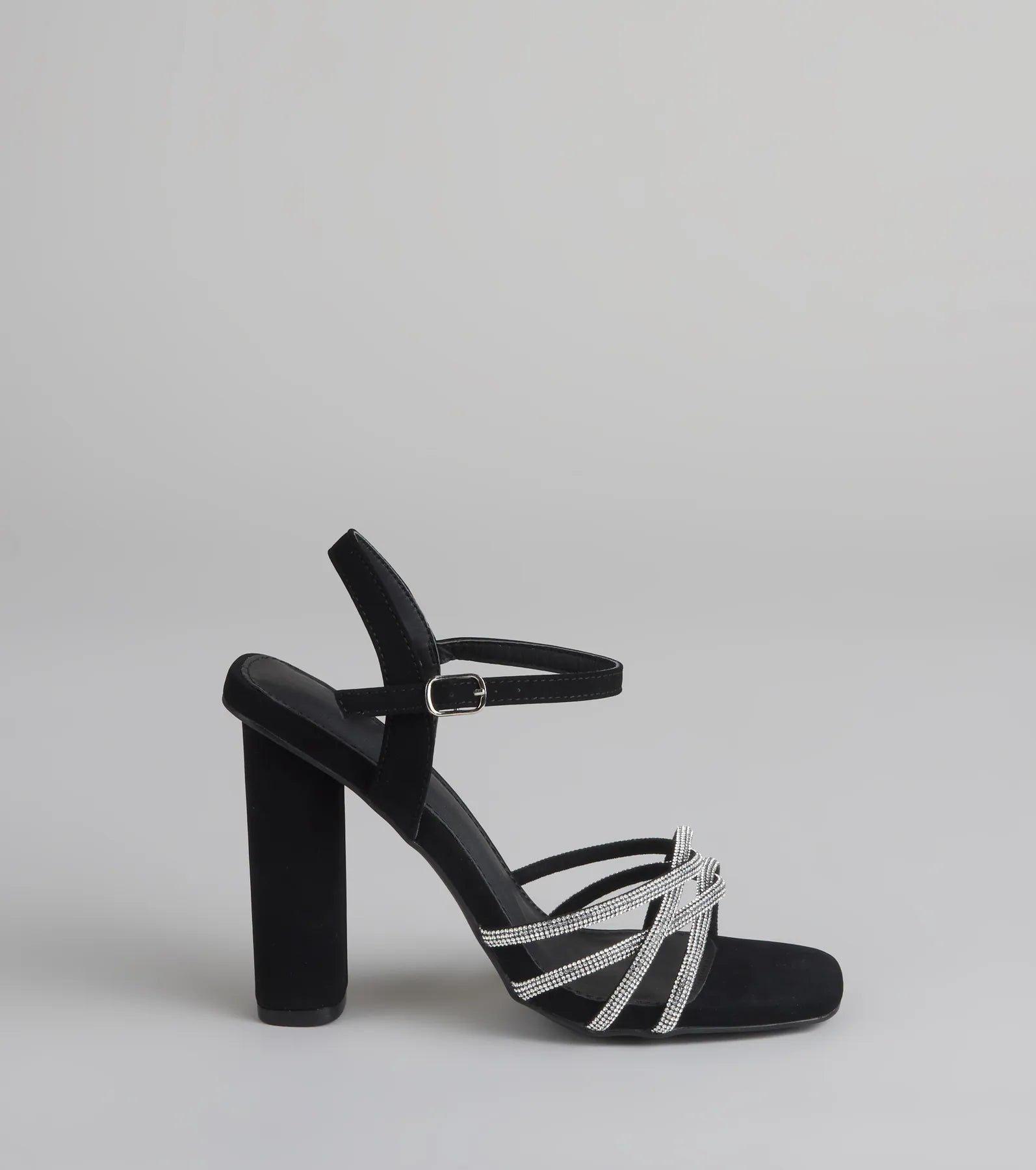 Glow Getter Twisted Rhinestone Heels