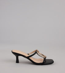 Sassy Sleek Square Toe Kitten Heels