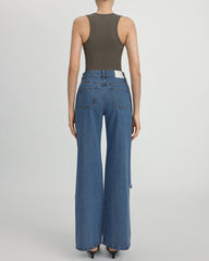 Sophia Embellished Heart Cut-Out Denim Jeans - Medium Blue