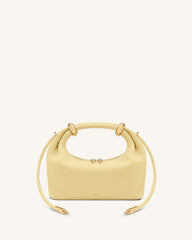 Ellie Metal Ring Embellished Top Handle Bag - Lemon Yellow
