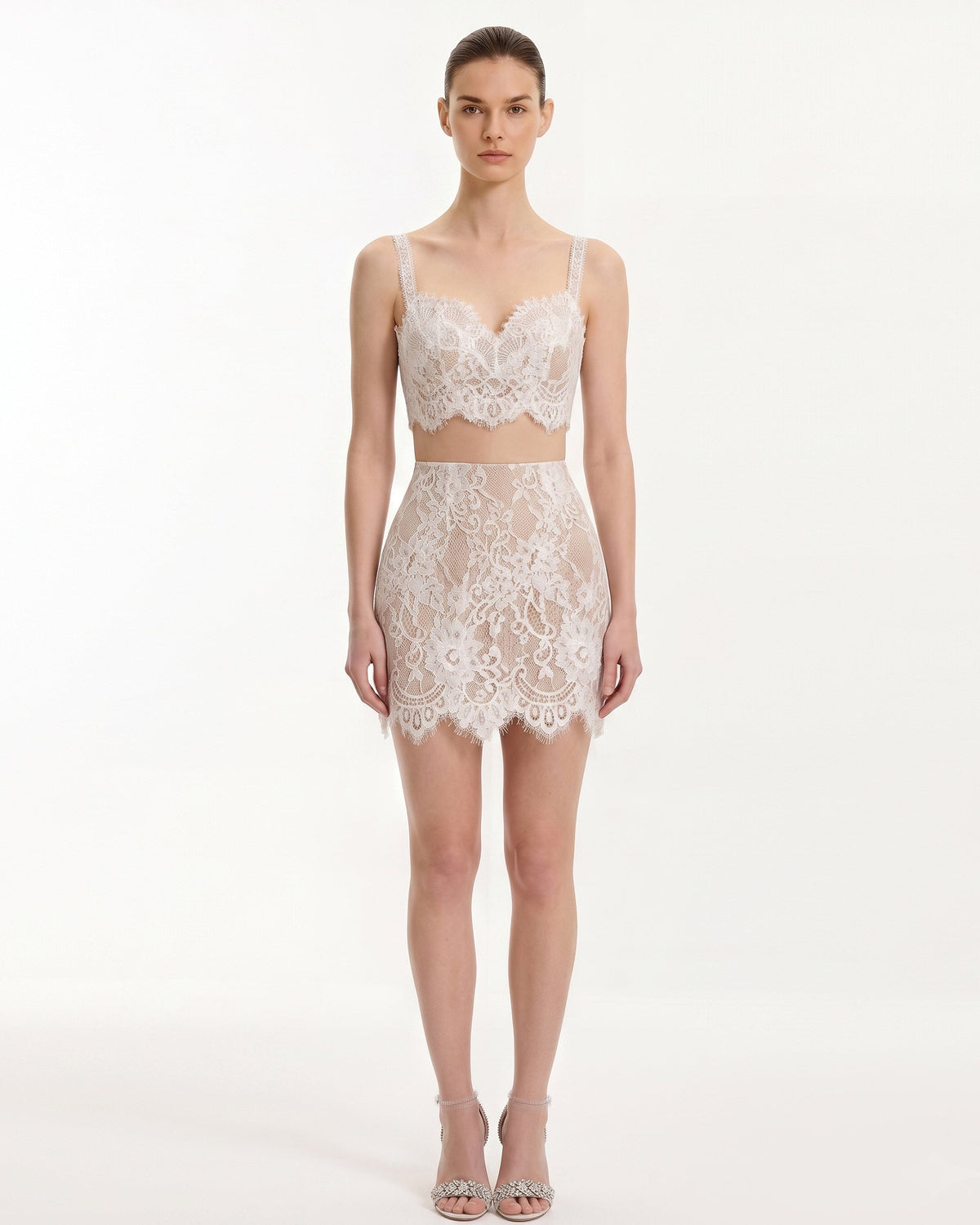 Lace Crop Camisole - White