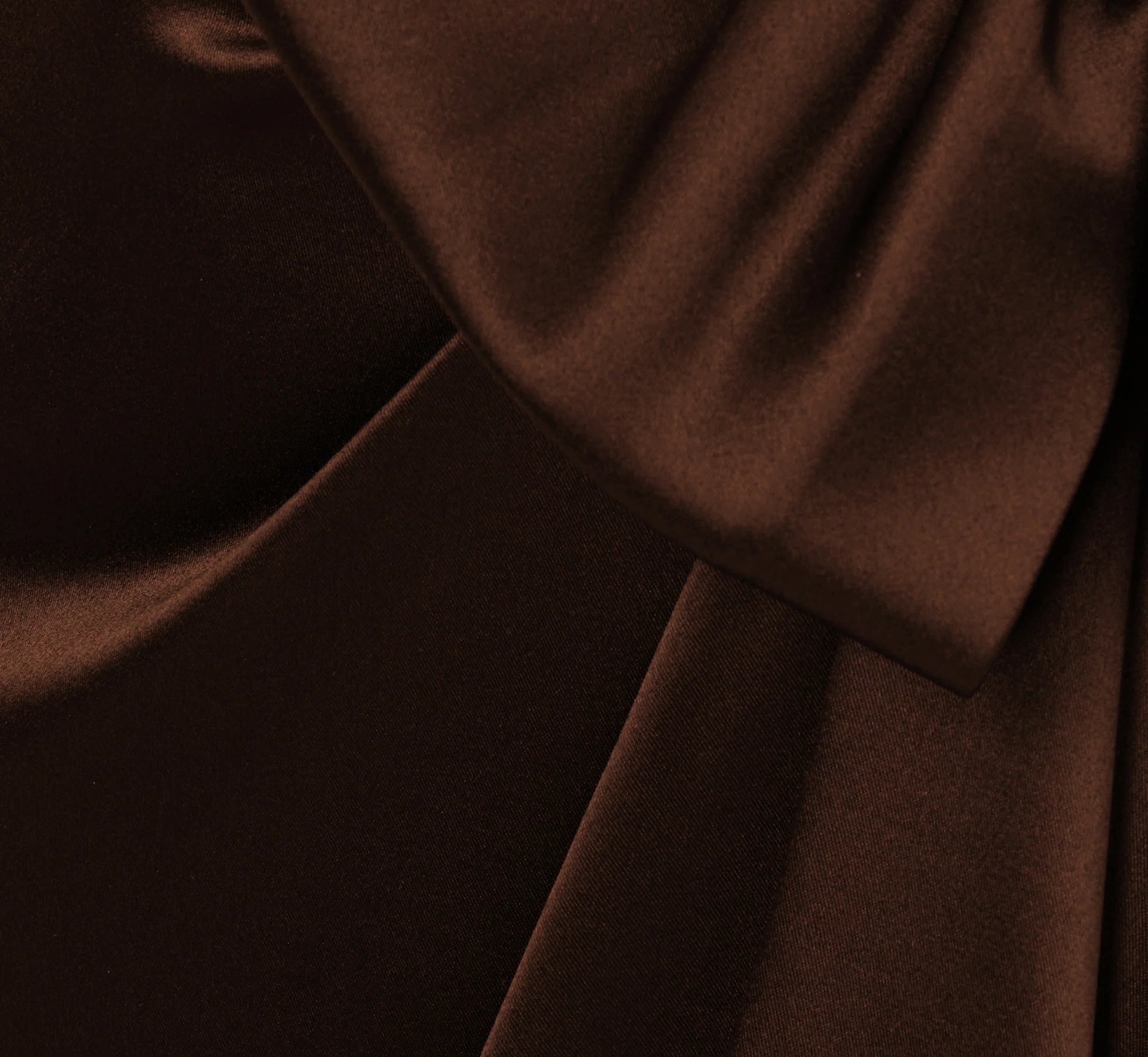 Long Sleeve Satin Bow Gown In Chocolate