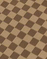 Shea Checkerboard Knitted Tote Bag - Brown