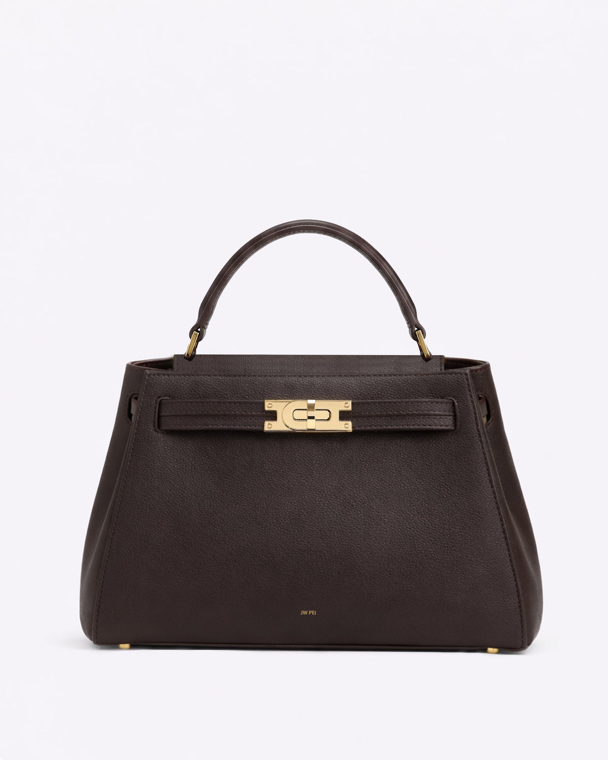 Avery Pebbled Texture Top Handle Bag - Brown