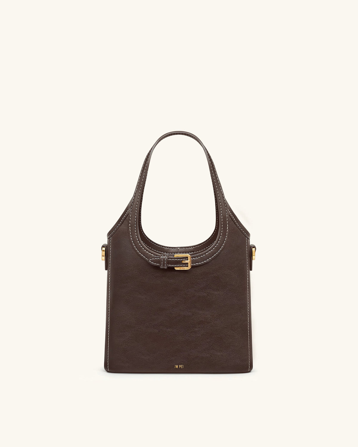 Brooke Mini Belted Embellished Top Handle Bag - Dark Brown