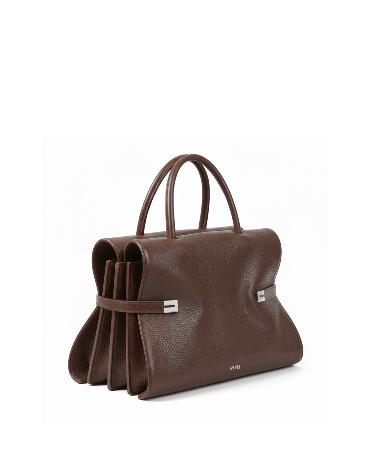 Mia Structured Top Handle Bag - Brown