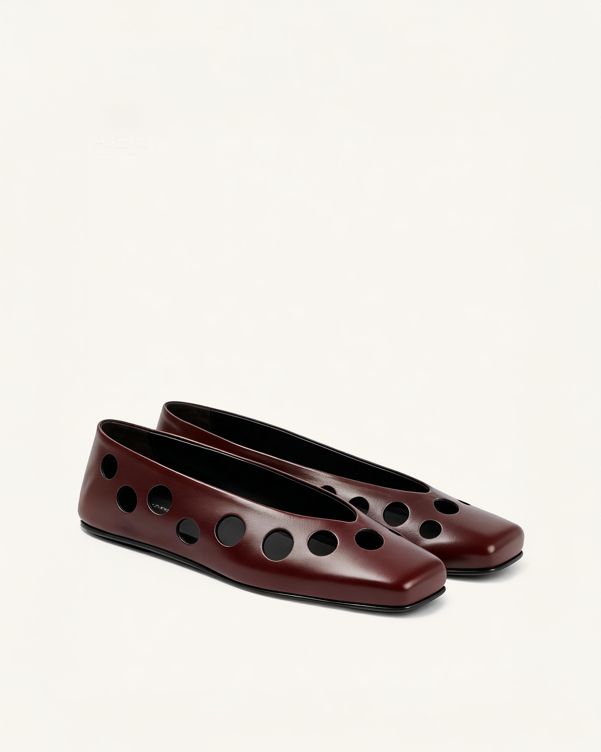 Ruby Polka Flats – Burgundy