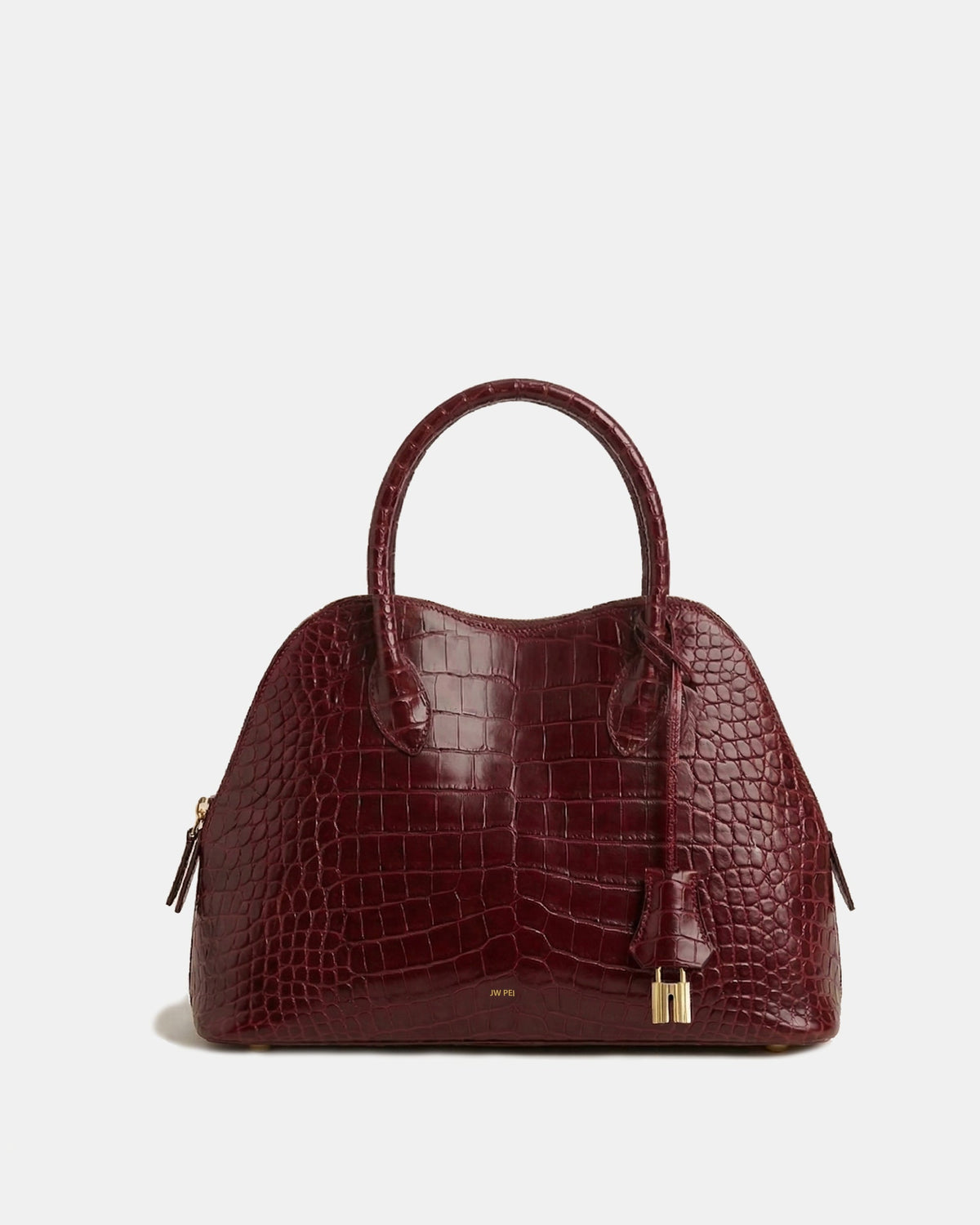 Avery Croc Top Handle Bag - Burgundy