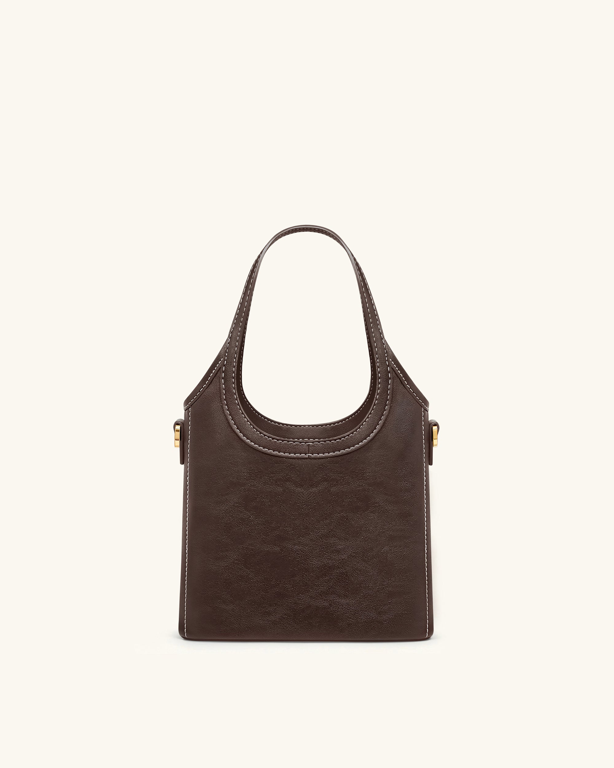 Brooke Mini Belted Embellished Top Handle Bag - Dark Brown