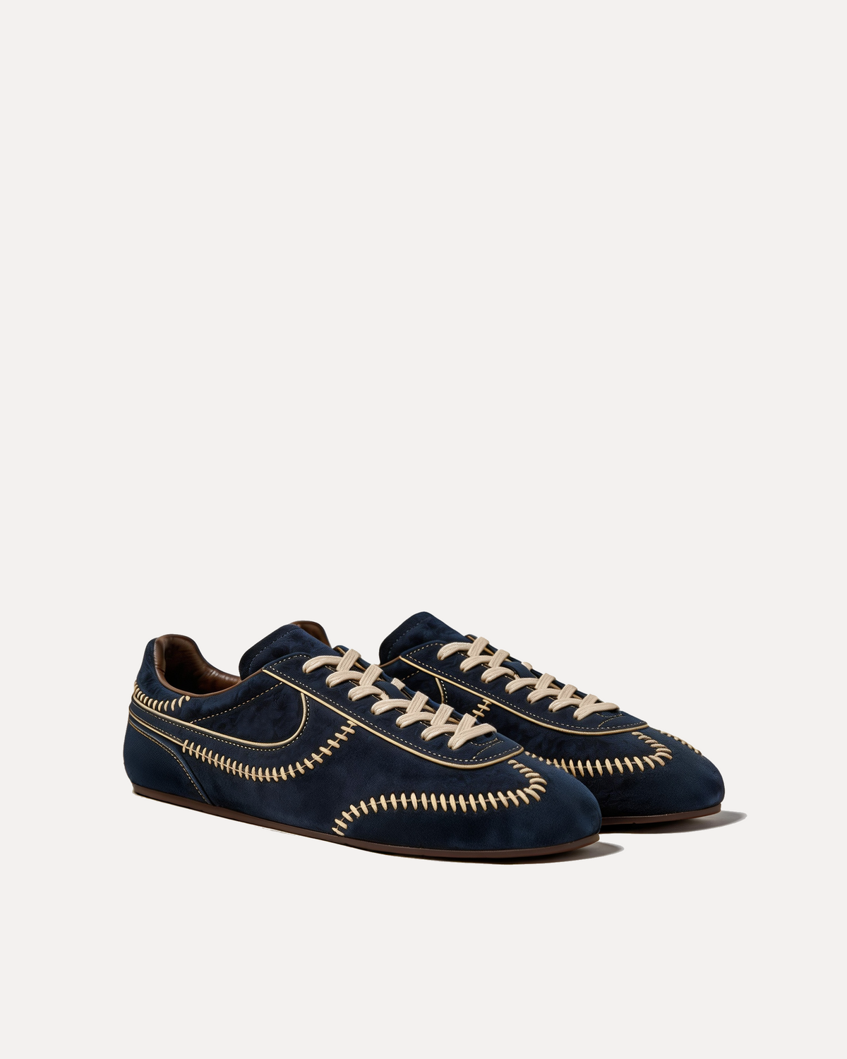 Zoe Contrast Stitch Sneakers – Blue